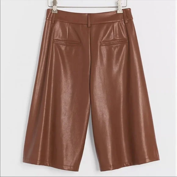 Anthropologie Davina Faux Leather Culottes- Alec Les Filles Sz. Lg - Picture 5 of 9